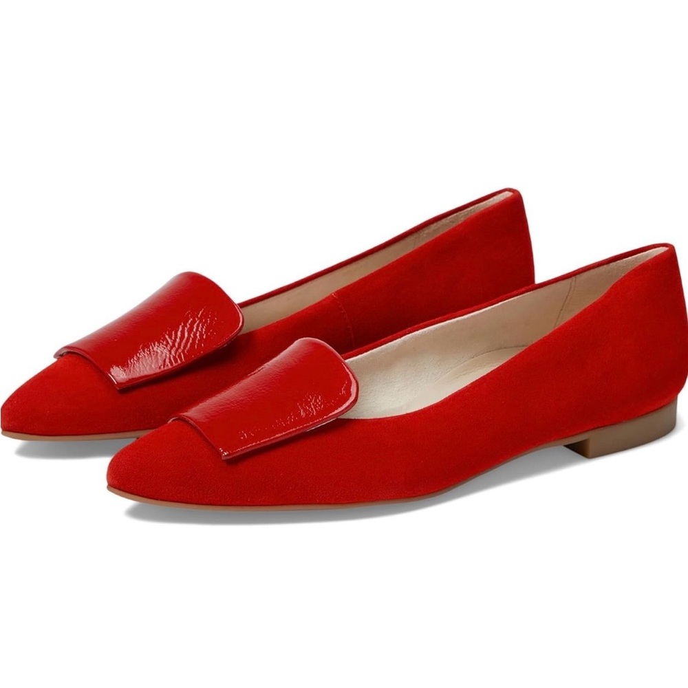 Paul Green Vibrant Red Suede Flats